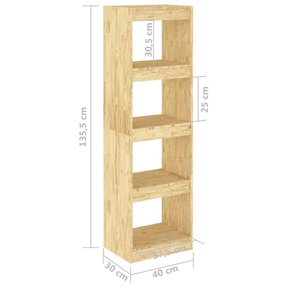 Jupiter Wooden Bookcase With 4 Compartments In Natural