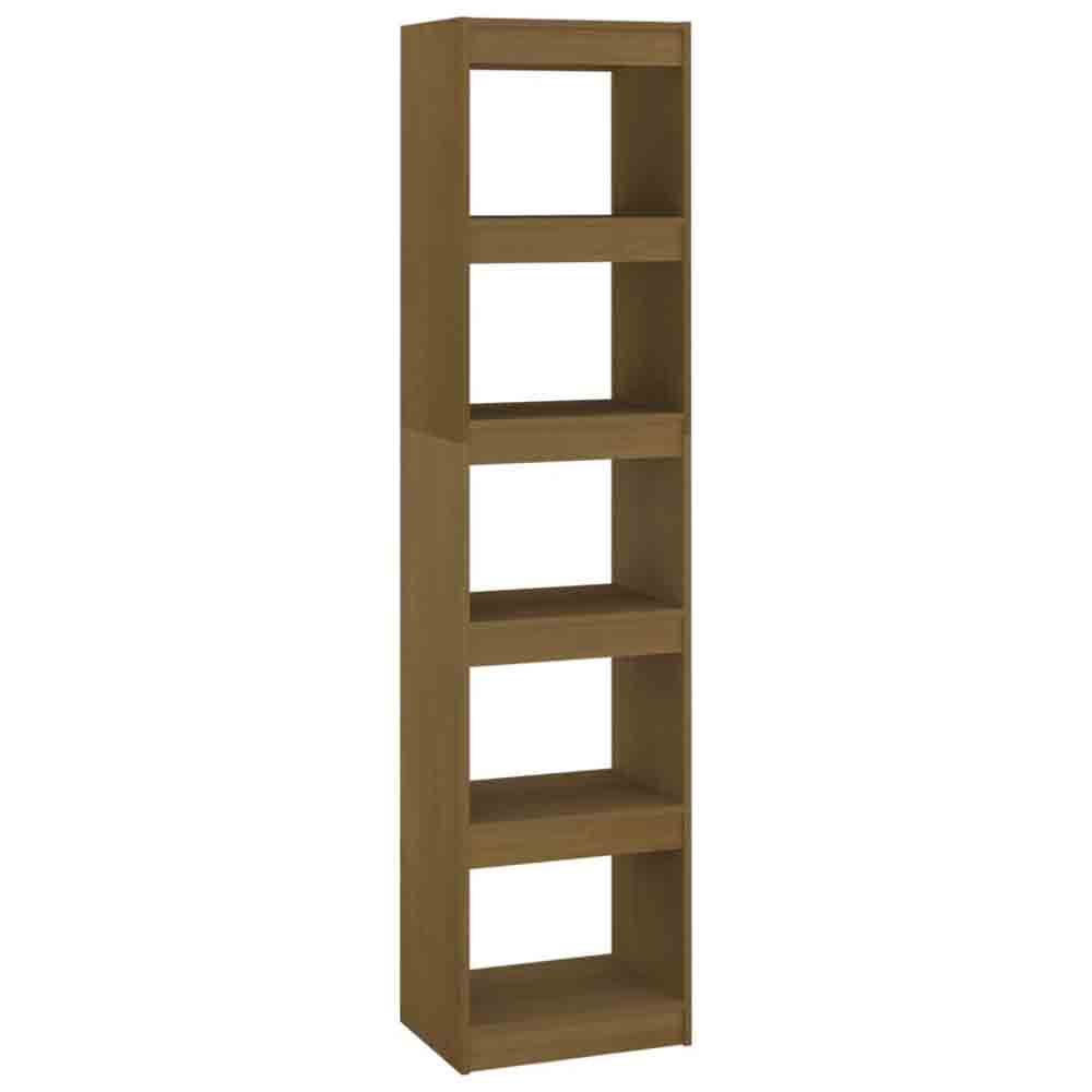 Jupiter Wooden Bookcase With 5 Compartments In Honey Brown