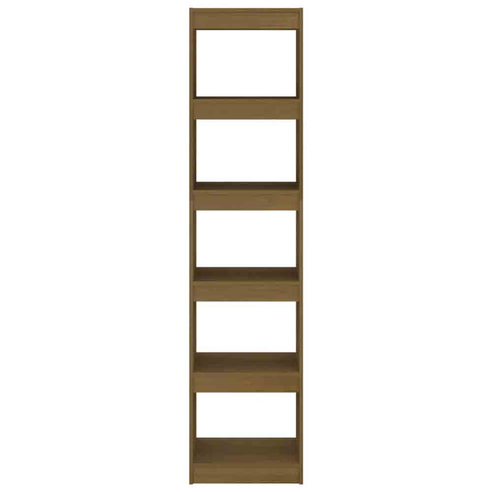 Jupiter Wooden Bookcase With 5 Compartments In Honey Brown