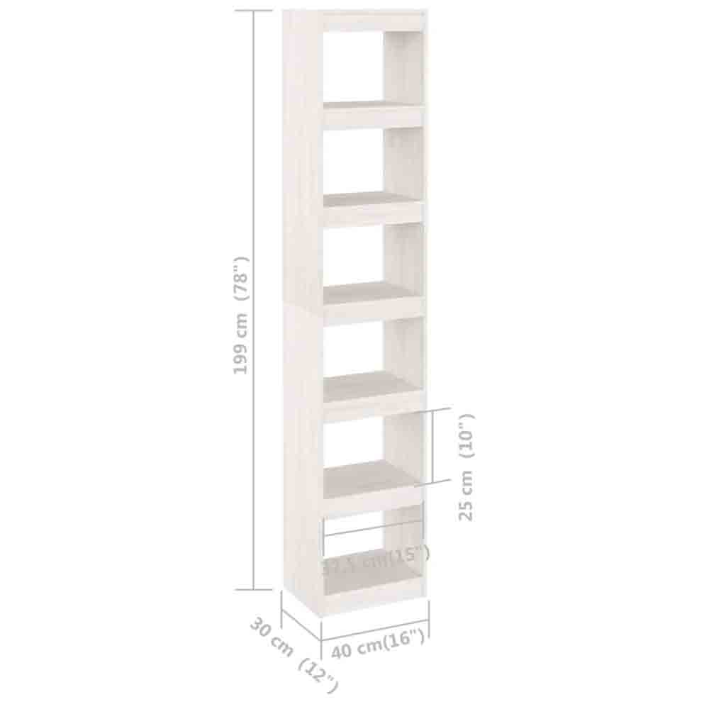 Jupiter Wooden Bookcase With 6 Compartments In White