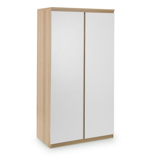 Jadiel Wooden Wardrobe In Oak And White With 2 Doors