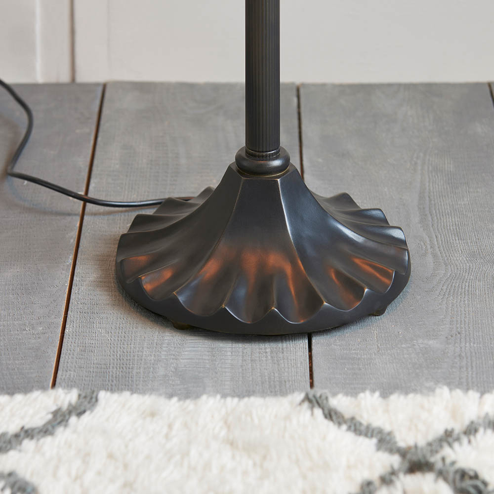 Justin Tiffany Glass Floor Lamp In Black And Multicolour