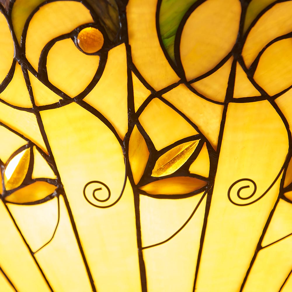 Justin Tiffany Glass Inverted Pendant Ceiling Light In Multicolour