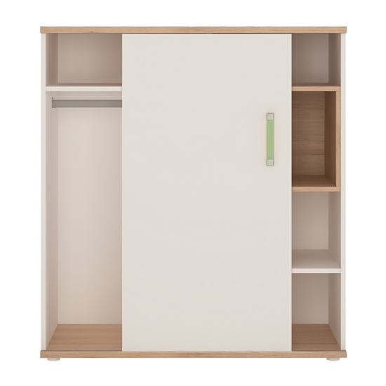 Kaas Wooden Low Storage Cabinet In White High Gloss And Oak_2
