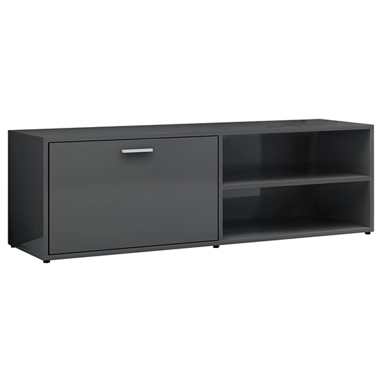 Kaavia High Gloss TV Stand With 1 Flap Door In Grey_5