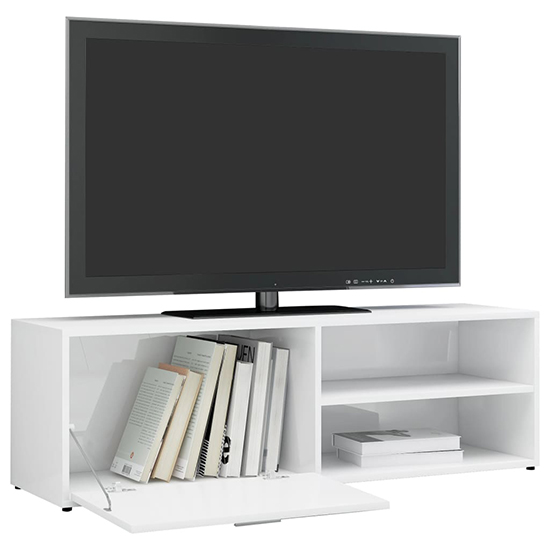 Kaavia High Gloss TV Stand With 1 Flap Door In White_4