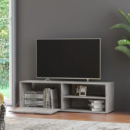 Kaavia Wooden TV Stand With 1 Flap Door In Concrete Effect
