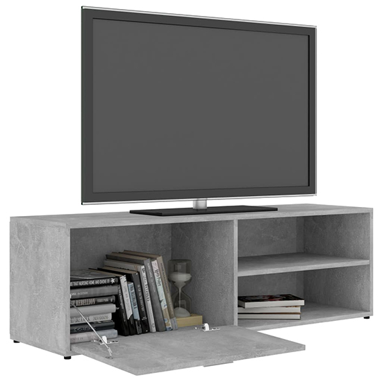 Kaavia Wooden TV Stand With 1 Flap Door In Concrete Effect