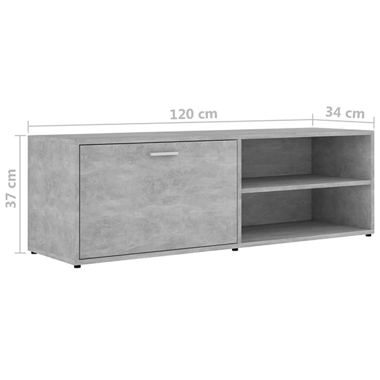 Kaavia Wooden TV Stand With 1 Flap Door In Concrete Effect