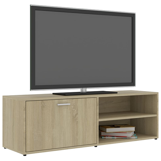 Kaavia Wooden TV Stand With 1 Flap Door In Sonoma Oak