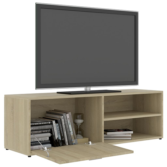 Kaavia Wooden TV Stand With 1 Flap Door In Sonoma Oak