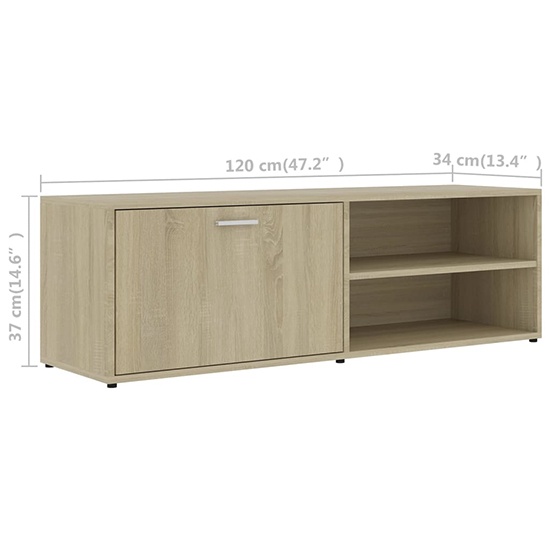 Kaavia Wooden TV Stand With 1 Flap Door In Sonoma Oak