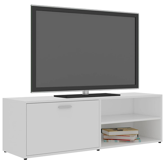 Kaavia Wooden TV Stand With 1 Flap Door In White