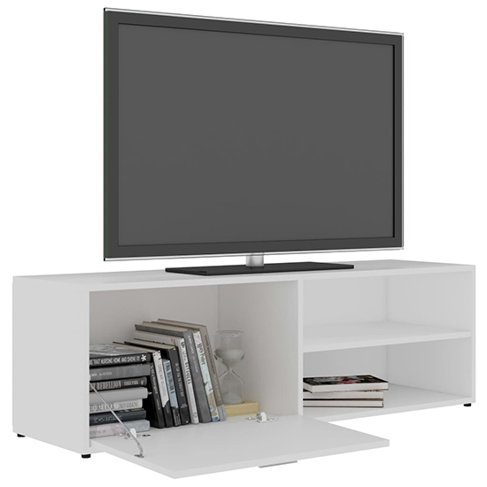 Kaavia Wooden TV Stand With 1 Flap Door In White