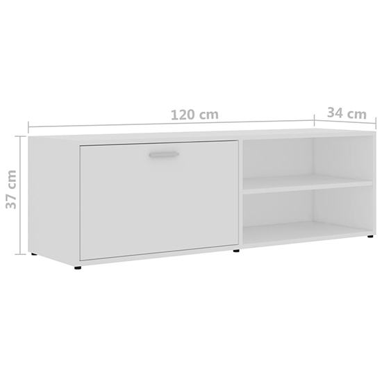 Kaavia Wooden TV Stand With 1 Flap Door In White