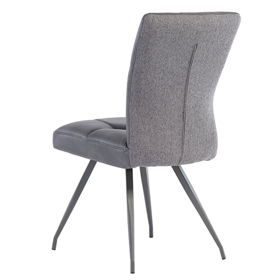 Kebrila Grey Faux Leather Dining Chairs In Pair