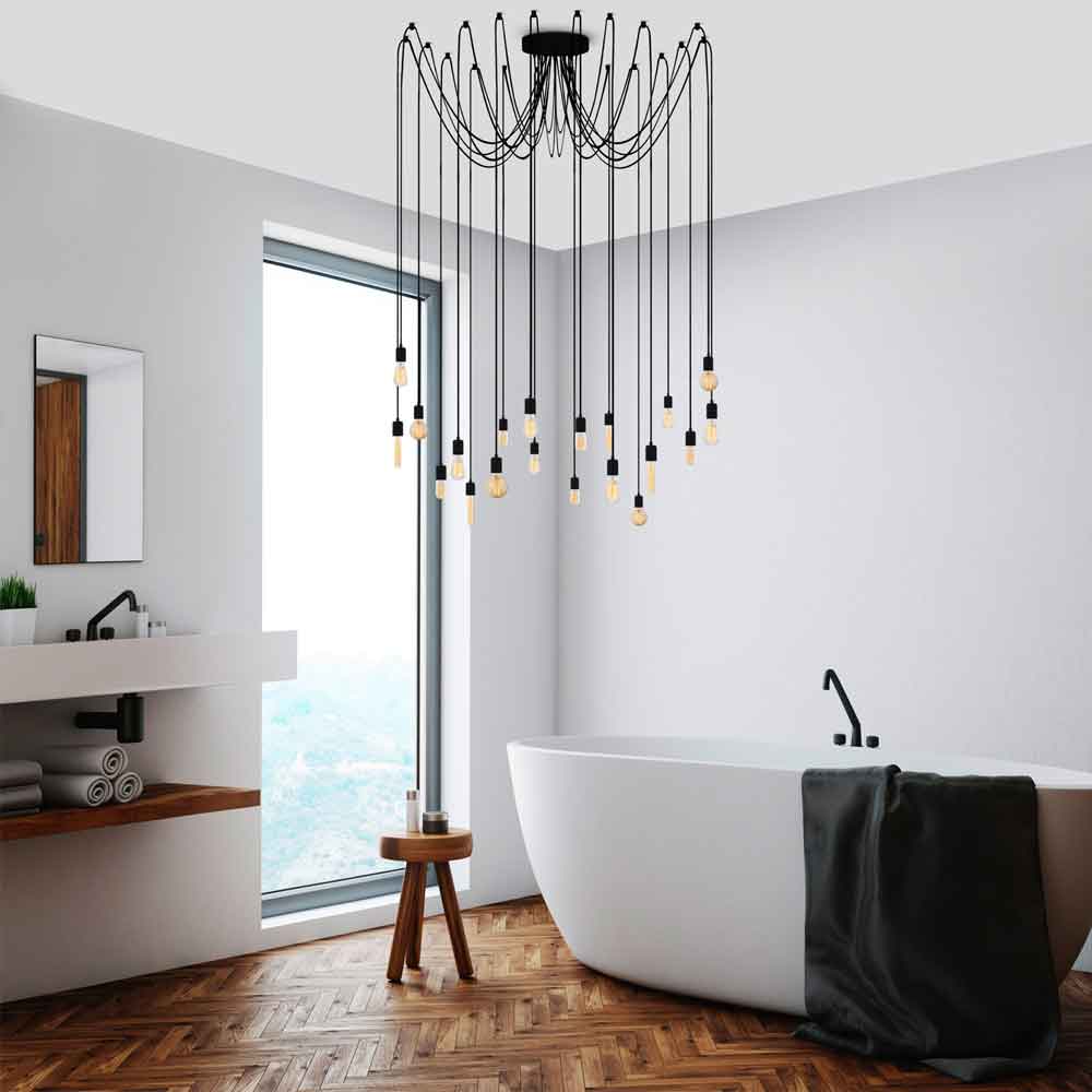 Kabluni Metal Ceiling Chandelier Light in Black