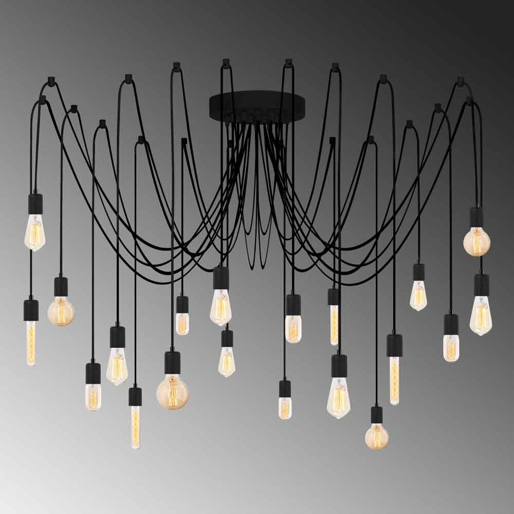 Kabluni Metal Ceiling Chandelier Light in Black