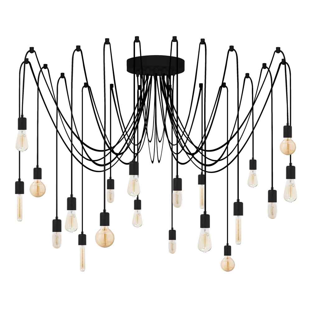 Kabluni Metal Ceiling Chandelier Light in Black