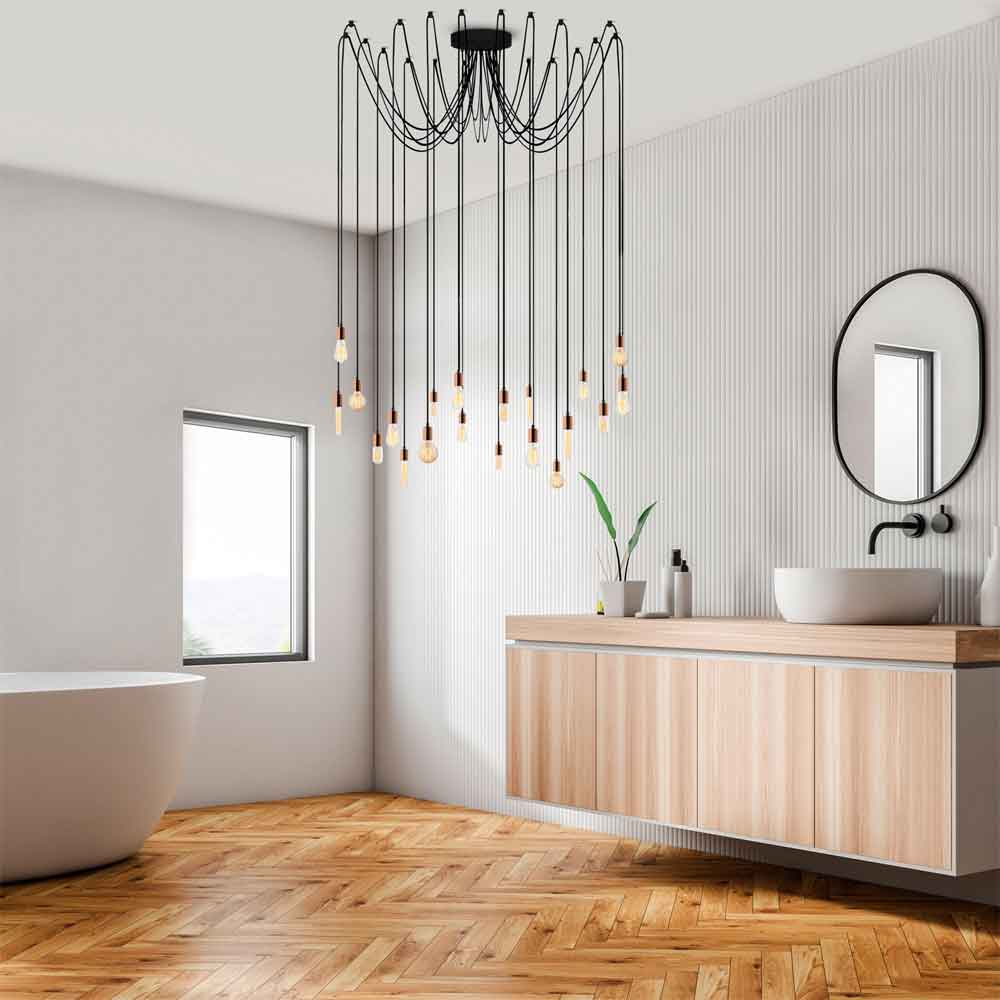 Kabluni Metal Ceiling Chandelier Light in Copper
