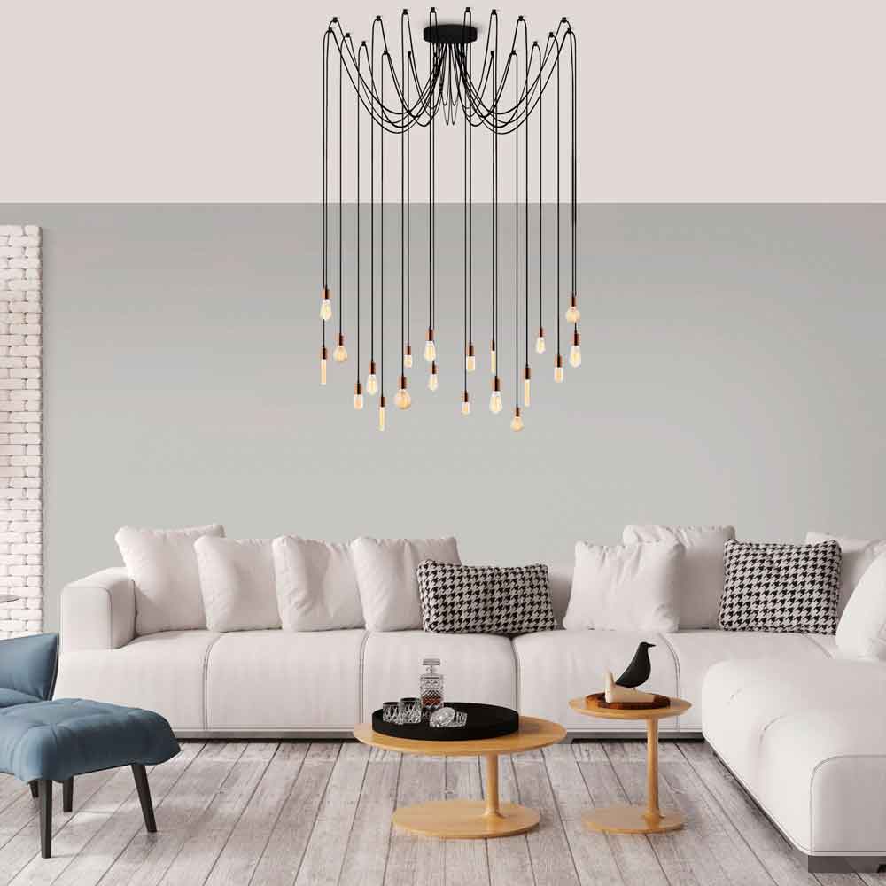 Kabluni Metal Ceiling Chandelier Light in Copper