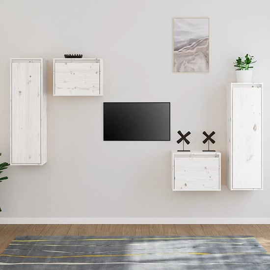 Read more about Kacela solid pinewood entertainment unit in white