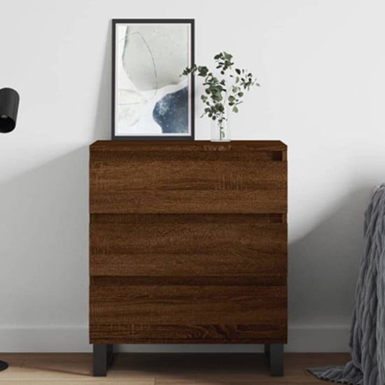 Product photograph of Kacia Wooden Chest Of 3 Drawers In Brown Oak from Furniture in Fashion