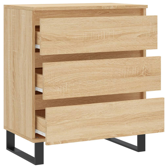 Kacia Wooden Chest Of 3 Drawers In Sonoma Oak