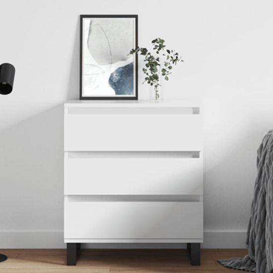 Kacia Wooden Chest Of 3 Drawers In White