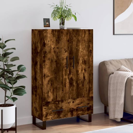 Read more about Kacia wooden highboard with 2 doors 1 drawers in smoked oak