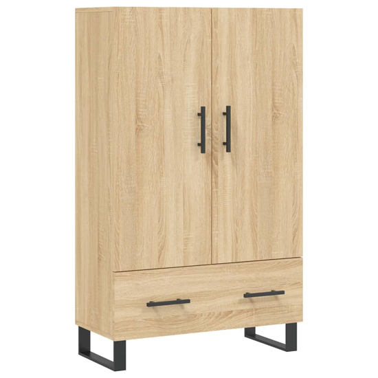 Kacia Wooden Highboard With 2 Doors 1 Drawers In Sonoma Oak