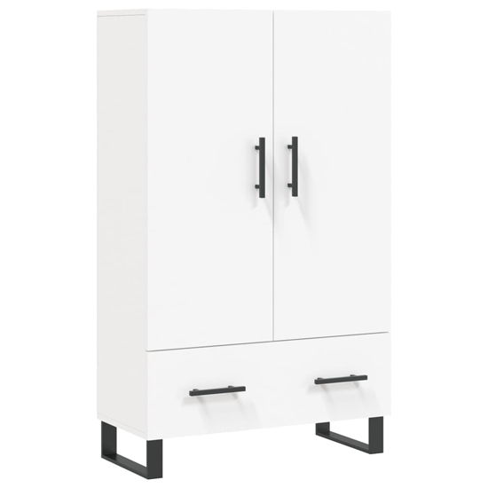 Kacia Wooden Highboard With 2 Doors 1 Drawers In White