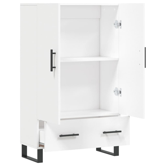 Kacia Wooden Highboard With 2 Doors 1 Drawers In White