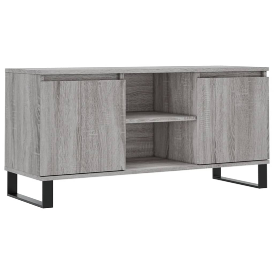 Kacia Wooden TV Stand With 2 Doors In Grey Sonoma Oak
