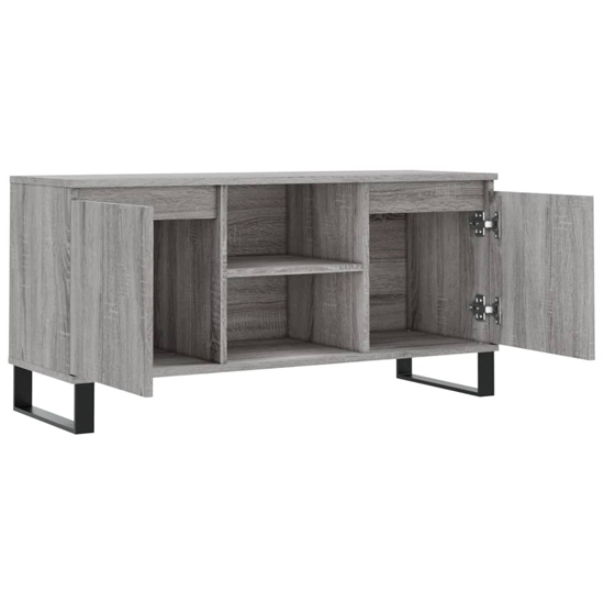 Kacia Wooden TV Stand With 2 Doors In Grey Sonoma Oak