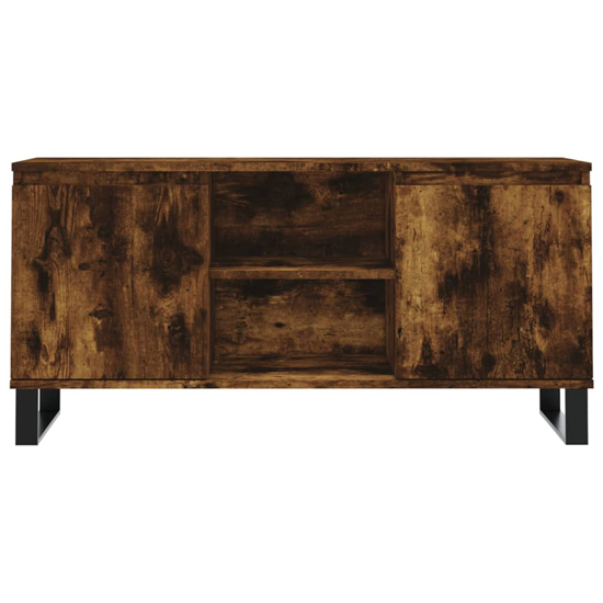 Kacia Wooden TV Stand With 2 Doors In Smoked Oak