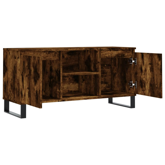 Kacia Wooden TV Stand With 2 Doors In Smoked Oak