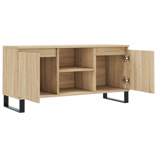 Kacia Wooden TV Stand With 2 Doors In Sonoma Oak