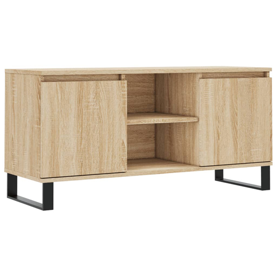 Kacia Wooden TV Stand With 2 Doors In Sonoma Oak