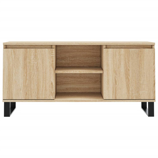 Kacia Wooden TV Stand With 2 Doors In Sonoma Oak