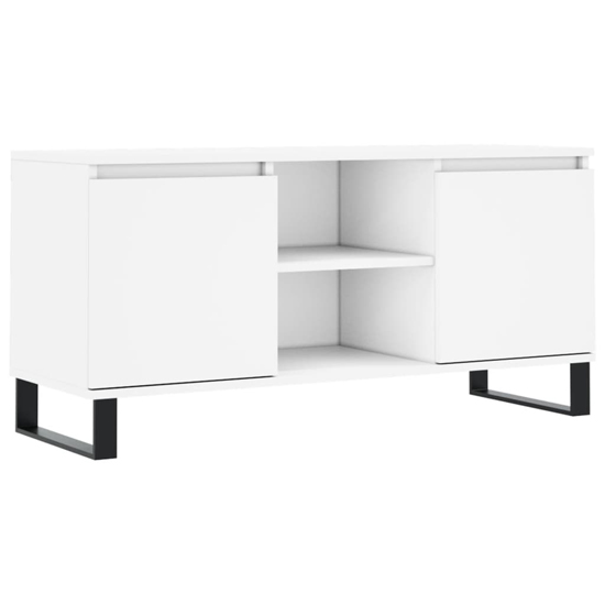 Kacia Wooden TV Stand With 2 Doors In White
