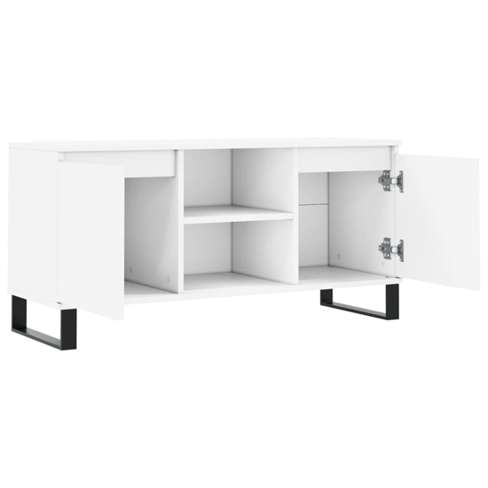 Kacia Wooden TV Stand With 2 Doors In White