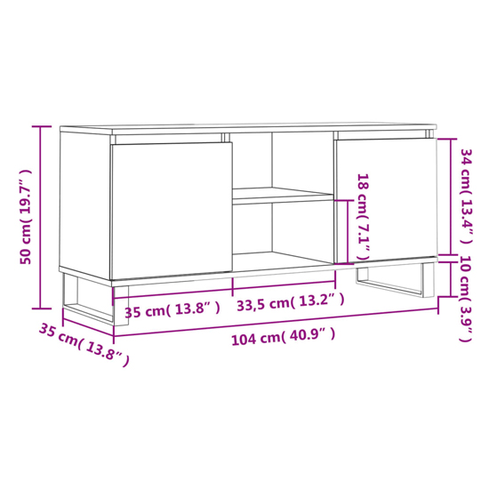 Kacia Wooden TV Stand With 2 Doors In White
