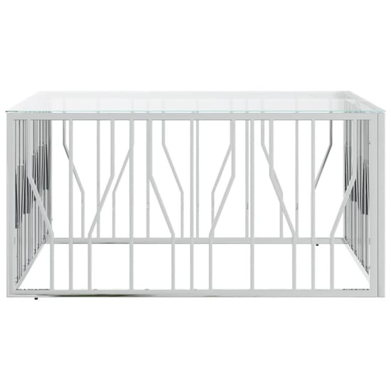 Kacy Clear Glass Coffee Table Square With Silver Frame