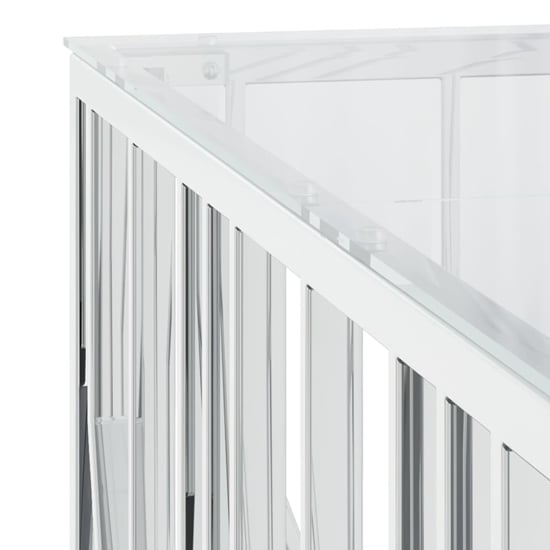 Kacy Clear Glass Coffee Table Square With Silver Frame