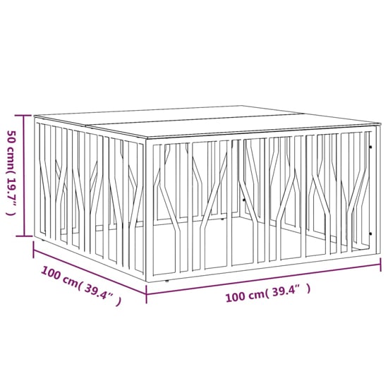 Kacy Clear Glass Coffee Table Square With Silver Frame