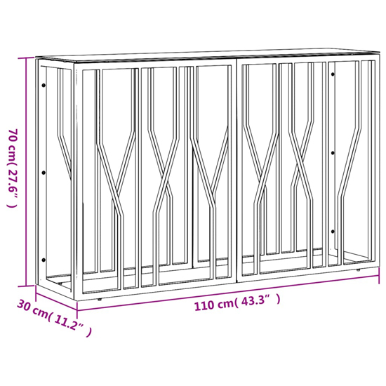 Kacy Clear Glass Console Table With Silver Frame