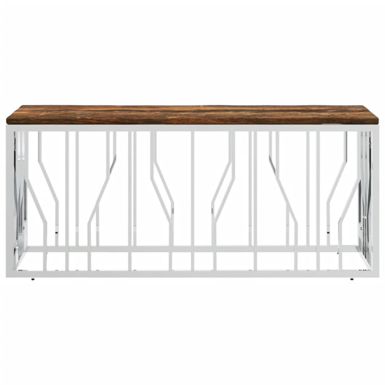 Kacy Wooden Coffee Table Rectangular With Silver Frame
