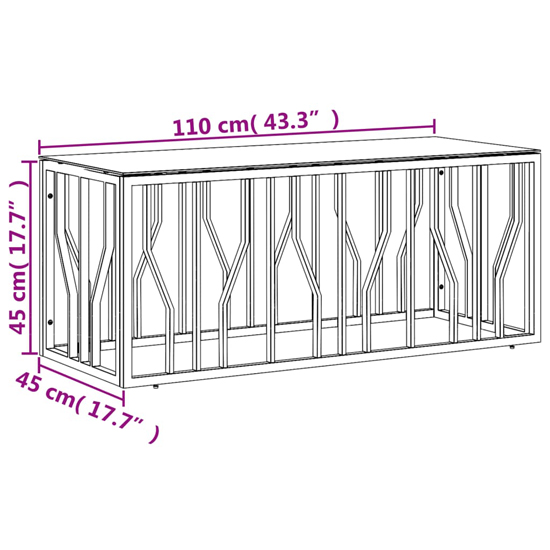 Kacy Wooden Coffee Table Rectangular With Silver Frame