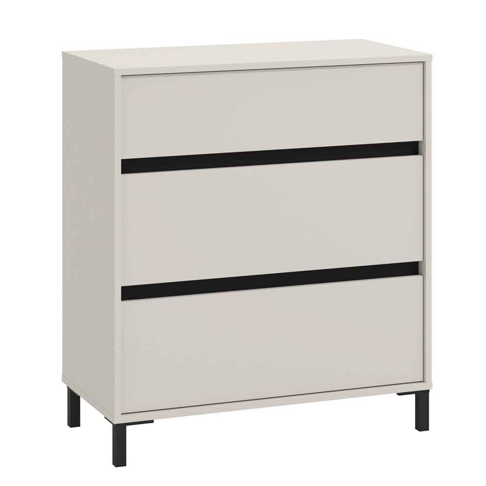 Kaden Wooden Chest Of 3 Drawers in Cashmere and Black